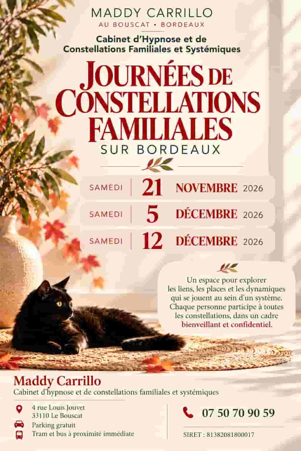 Dates constellations Maddy Carrillo au Bouscat, près de Bordeaux